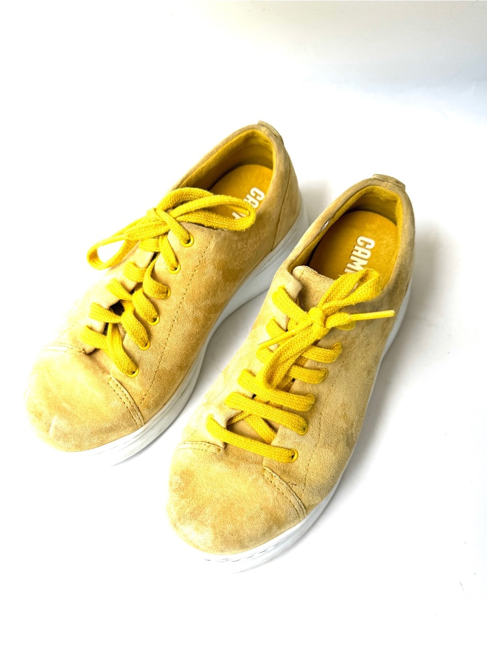 Camper Runner Up Yellow Suede Low-Top Sneakers, Size 36 EU, Size 5.5-6 US
